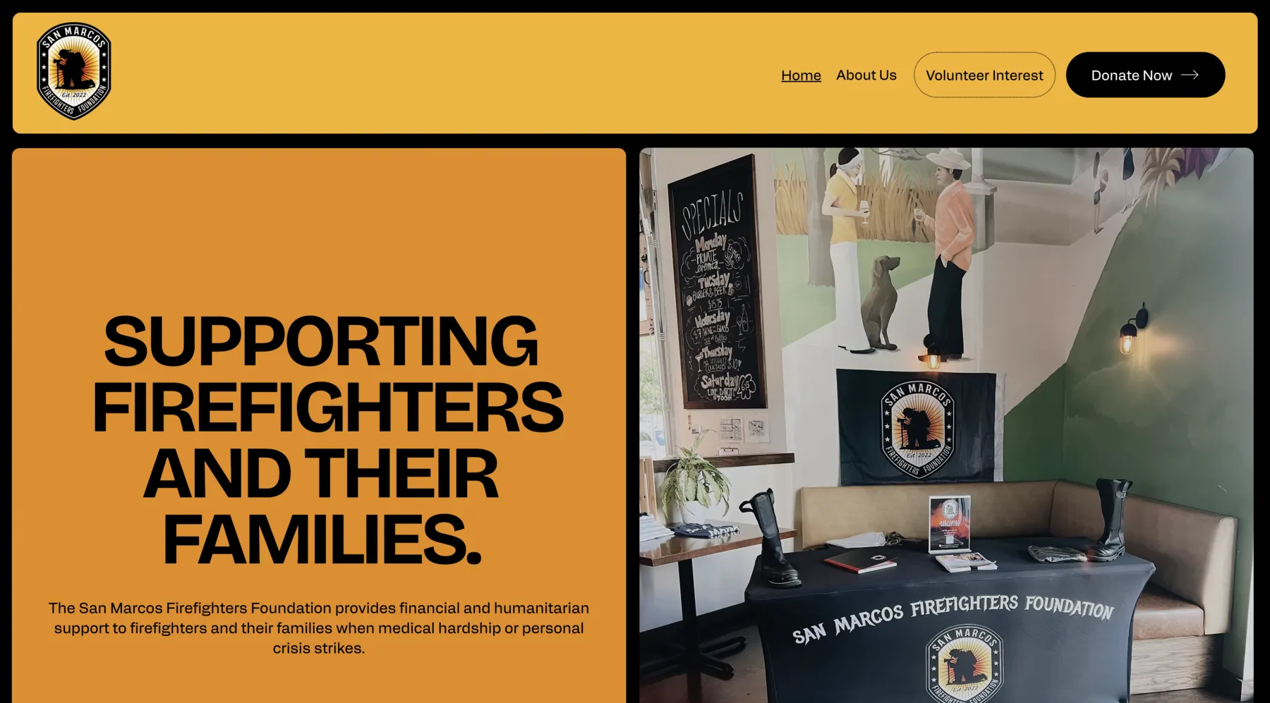 San Marcos Firefighters Foundation website by Ben Truman