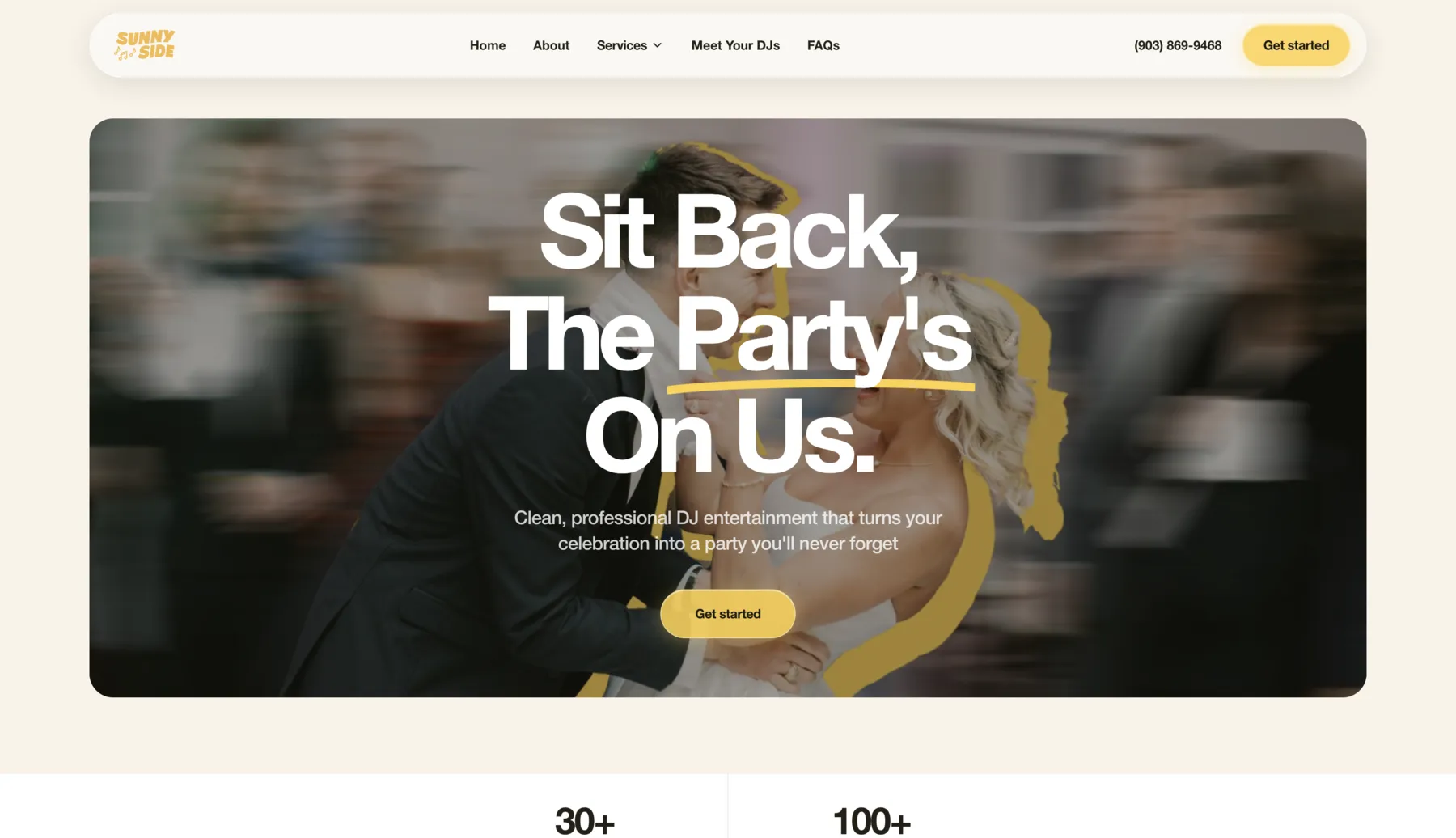 Sunny Side DJ website design by Ben Truman