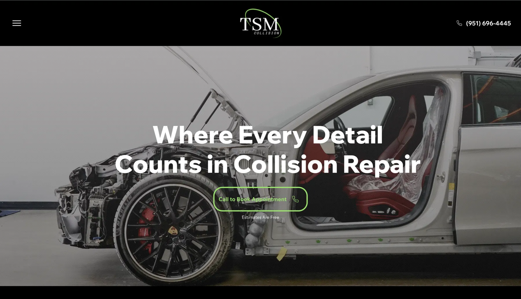 TSM Collision website design by Ben Truman